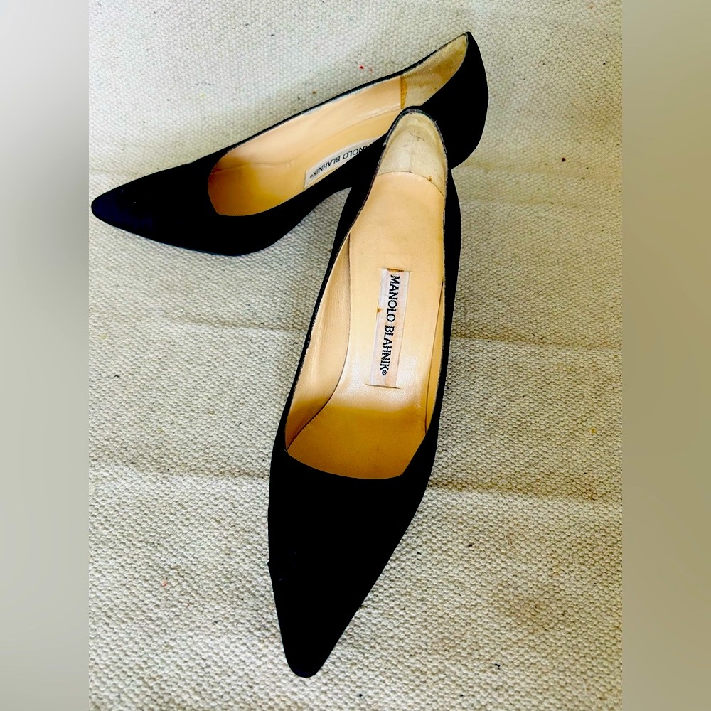 ❤️ Sale ❤️ Manolo Blahnik BB Textile-and-Suede Pump, EUC - Picture 5 of 16